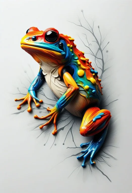 Artwhmscl, Romantic Art, Vibrant Colors, Poison Dart Frog, A...