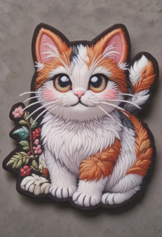 A Cute Chubby Cat, Ral-embroideredpatch — SDXL AI Prompt: A CUTE chubby cat, ral-embroideredpatch