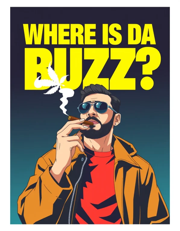 Movie Poster With Big Bold Text Where Is Da Buzz Written At...