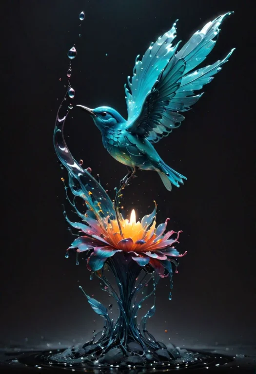 A Bird, Amazingly Fluid, Detailed, 3d Fractals, Light Partic...