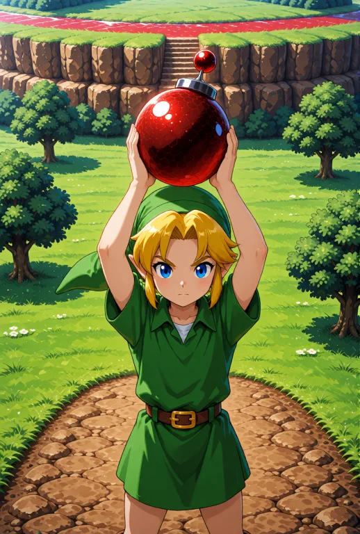 Link From The Legend Of Zelda, Human, With Short Blonde Hair...