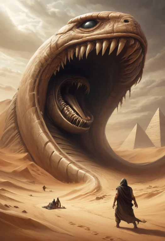 A Sandworm, Shai Hulud Breaking Through The Desert Floor. Th...