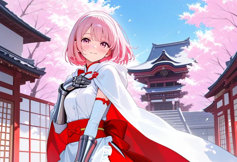 Masterpiece, Best Quality, 1girl, Solo, Pink Hair, Short Hai...
