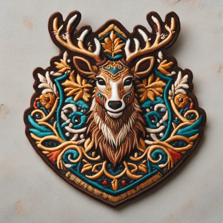 Ral-embroideredpatch An Elegant Embroidered Patch Of A Stag...