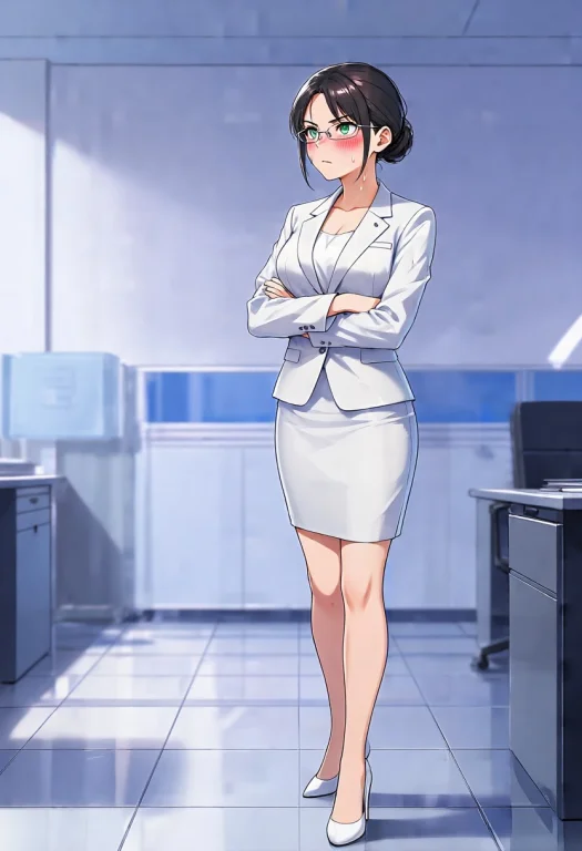 A Japanese Woman1.2 With Dark Hair Pulled Back In A Neat Bun...