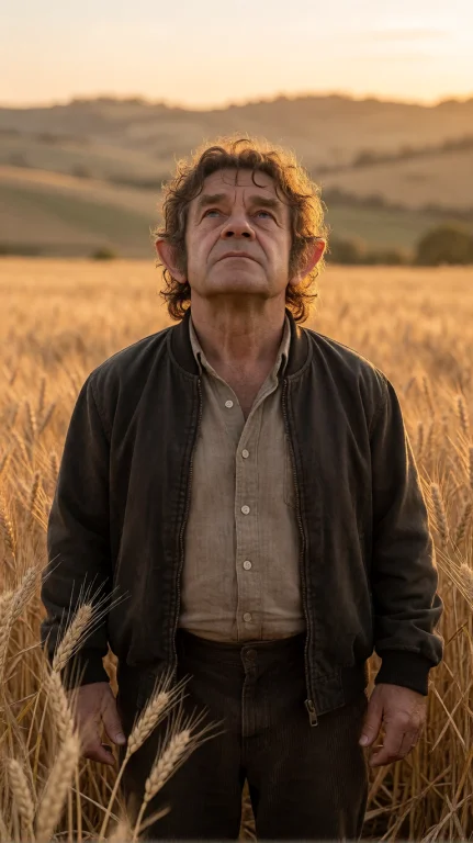 Hbbt Halfling Man, Chest-up, Eye-level, Standing In Wheat Fi...