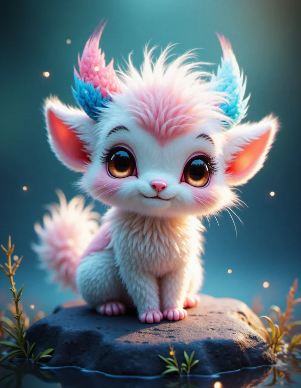 Hyper-detailed, Cute Fantasy Character Illustration, Close-u...