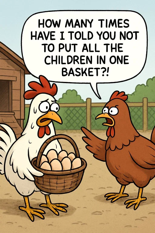 The Picture Shows A White Rooster And A Brown Hen, With A Po...