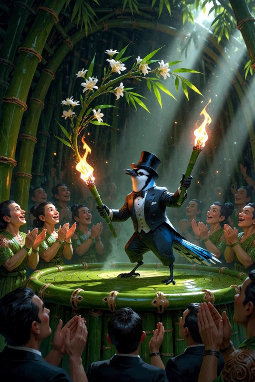 , A Photorealistic, Highly Detailed Photograph Of A Bamboo T...