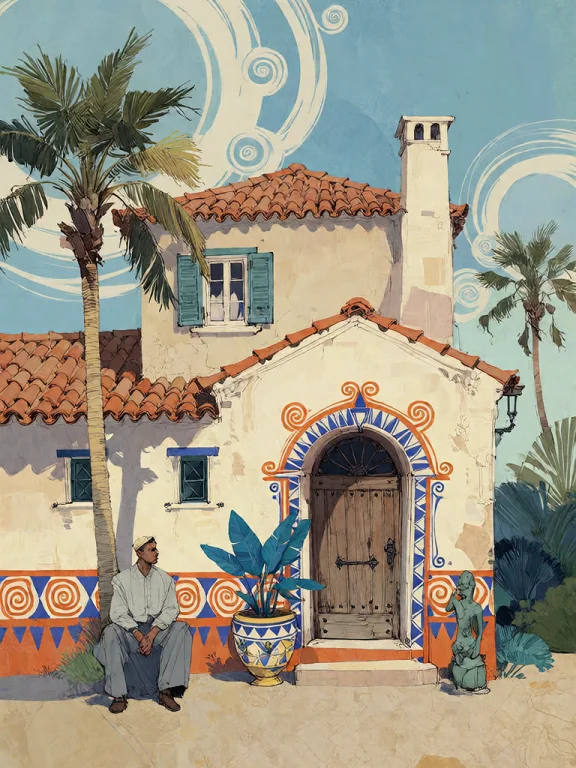 Bradhamel Art Style. A Vibrant, Stylized Illustration Of A T...