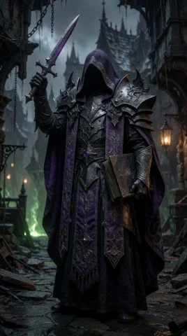 A Highly Photorealistic Cinematic Photograph Of A Terrifying... — Stable Diffusion AI Prompt: A highly photorealistic cinematic photograph of a terrifying undead priest stand...
