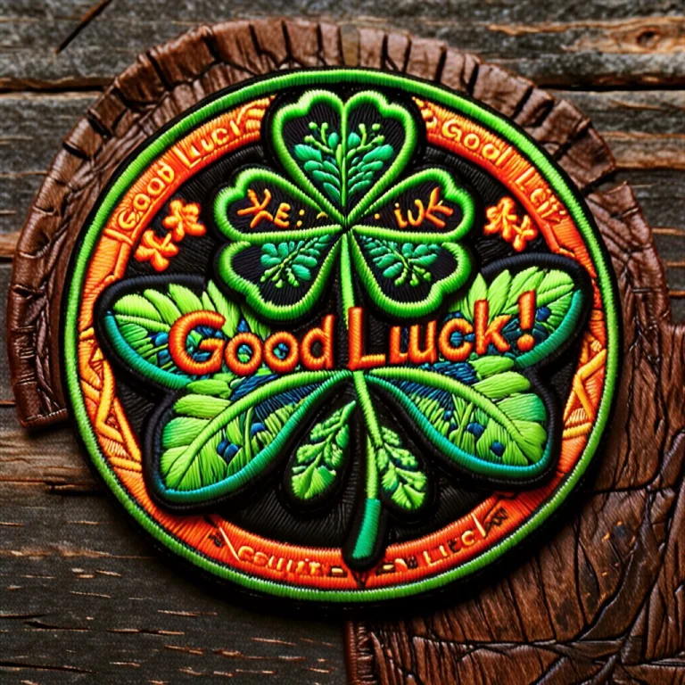 A Clover, With The Inscription Good Luck Above It, Ral-embro...