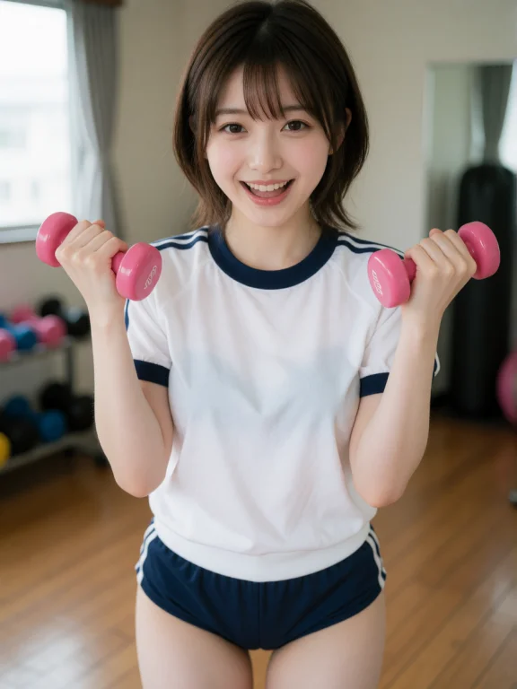 Cinematic, Ultra-realistic Photo, A Cheerful Idol Lifting Sm...