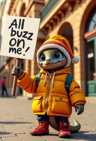 An Anthropomorphic 3d Rendering Of A Cute Snake Looking Like... — FLUX AI Prompt: An anthropomorphic 3D rendering of a cute snake looking like 2pac shakur wearing...