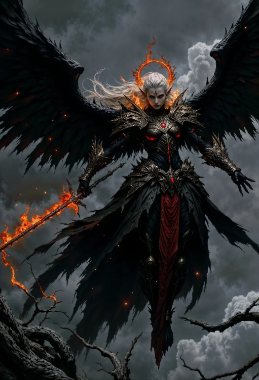 Highly Detailed And Dramatic Digital Artwork Featuring A Dar...