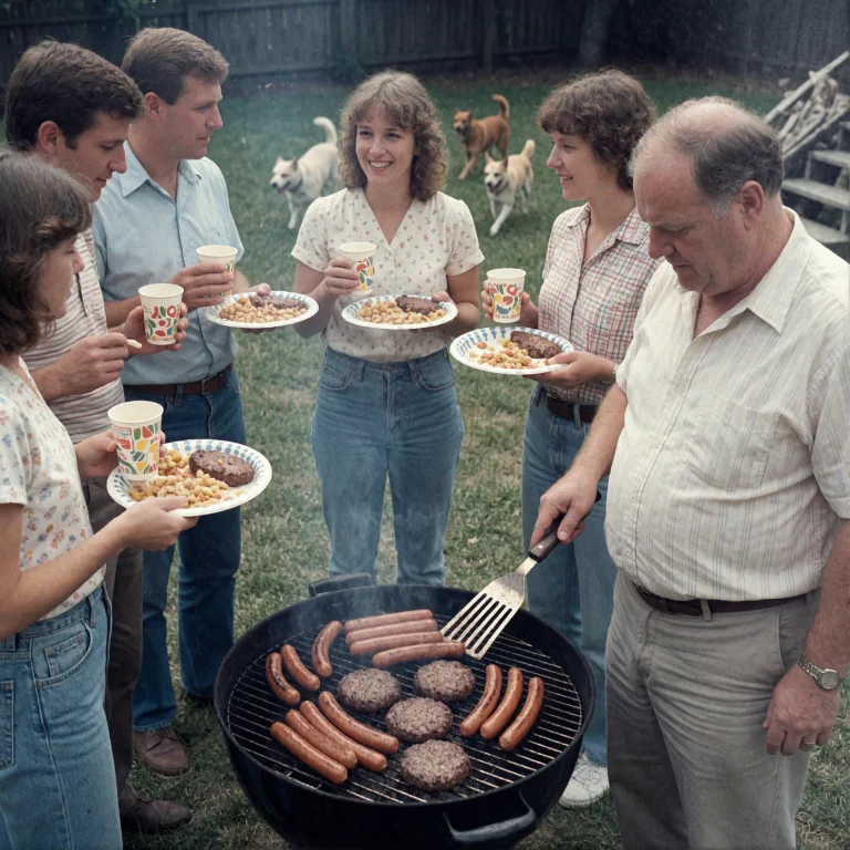 Faded80s, Several People Mill Around The Backyard With Drink...