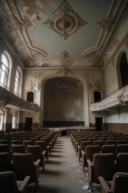 16. Abandoned Art Deco Cinema In Cuba, 1930s Interior, Peeli...