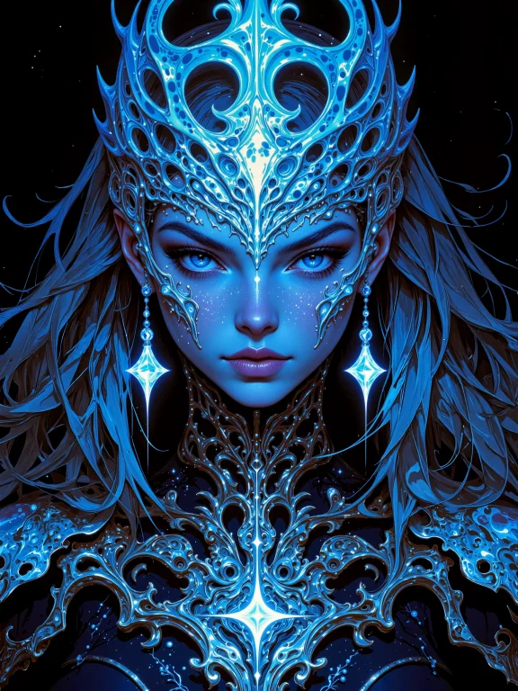 Famous Masterwork Sci-fi Portrait Painting Of A Beautiful Pr...