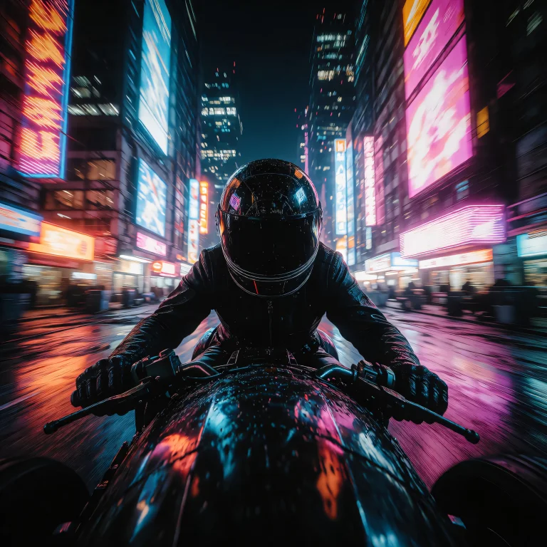 Zidiusart, Dark Synthwave Post-punk Album Cover, Lone Biker...