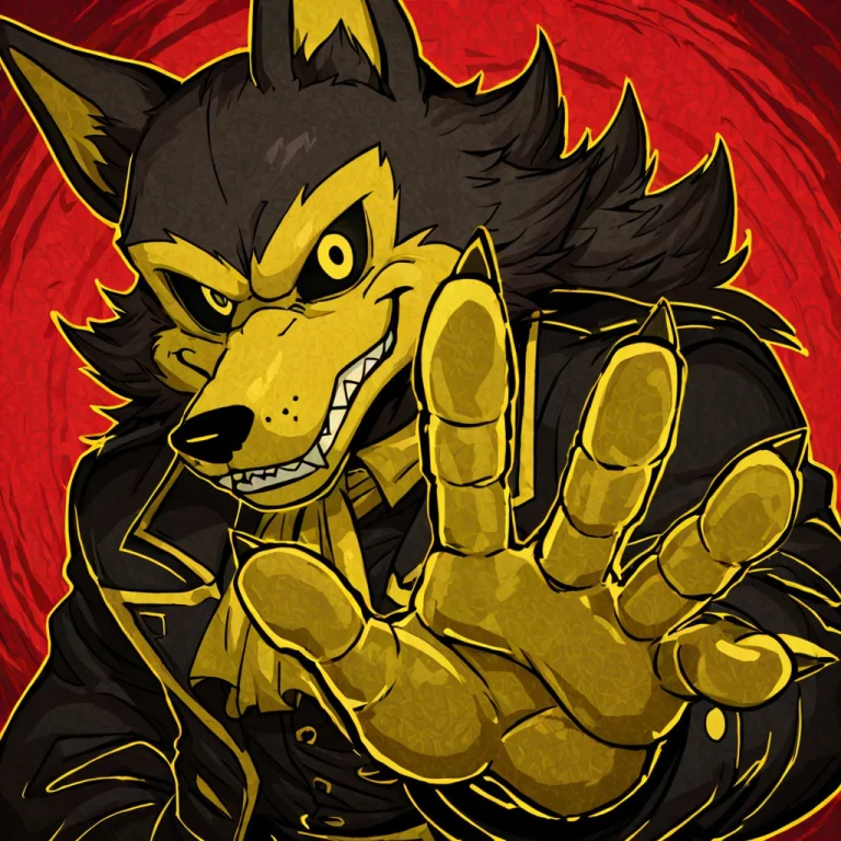 Boris The Wolf, Yellow And Black Colours, Five Fingers , Smi...