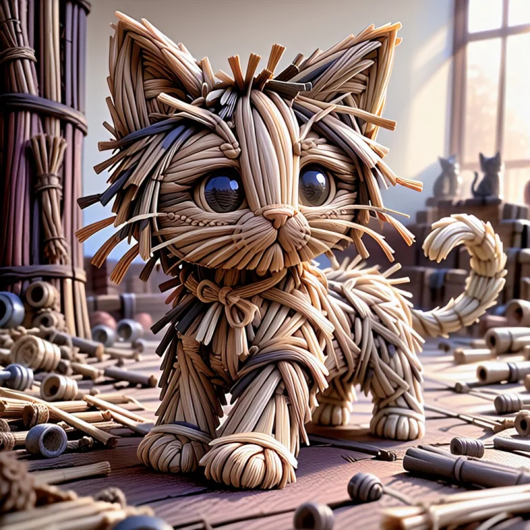 Kitten Made Of Straw