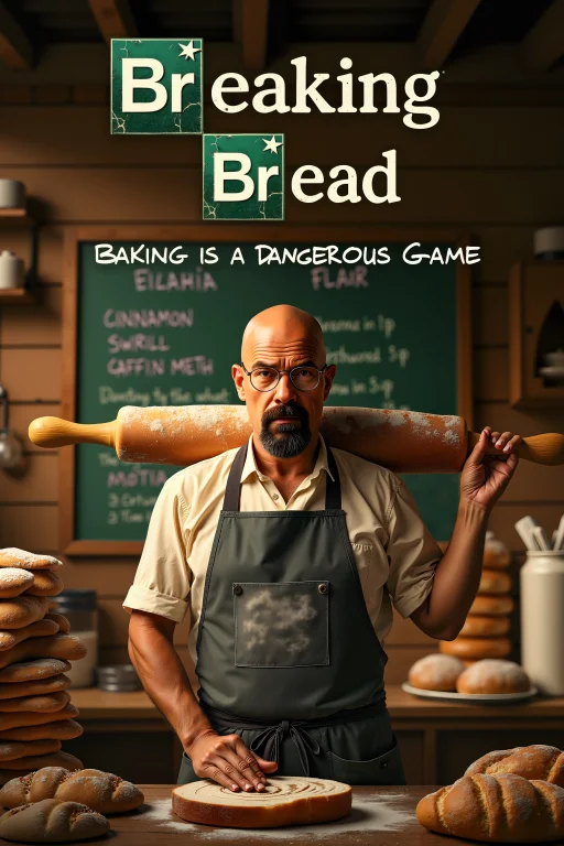 A Tv Show Poster For A Parody Series Titled Breaking Bread,...