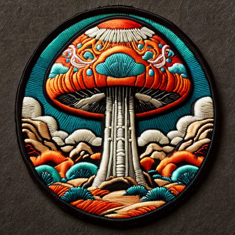 Ral-embroideredpatch, A Towering Mushroom Cloud Rising Over...