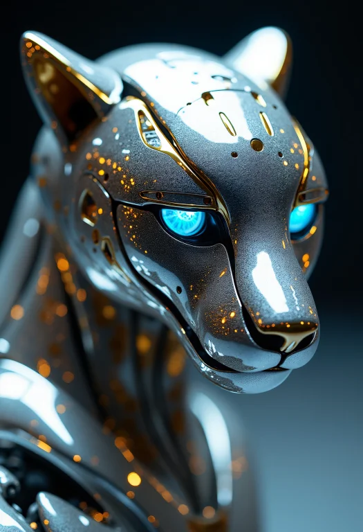 High End Auto Showroom Showcasing A Robotic Cheetah Hybrid A...