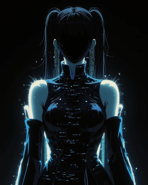 Haunting Upper Body Portrait Of A Hatsune Miku, Pigtails, We...
