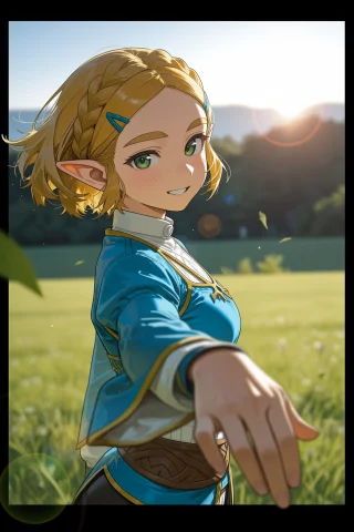 1girl, Princess Zelda, Solo, Looking At Viewer, Wind, Outdoo... — Stable Diffusion AI Prompt: 1girl, princess zelda, solo, looking at viewer, wind, outdoors, day, shadow, sun...