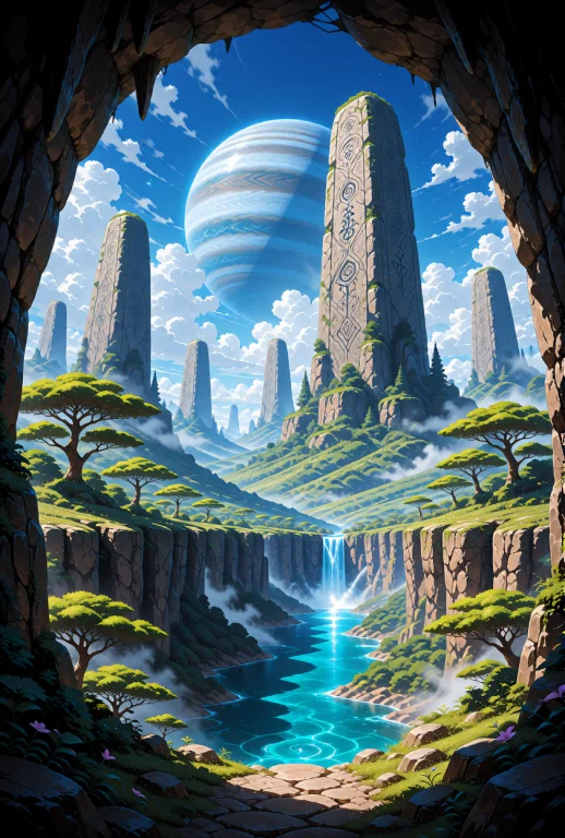 A Breathtaking Alien Landscape Viewed From A Low-angle Shot...