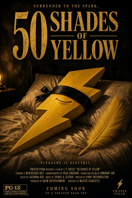 A Movie Poster For A Pg13 Version Of 50 Shades Of Yellow Fea...