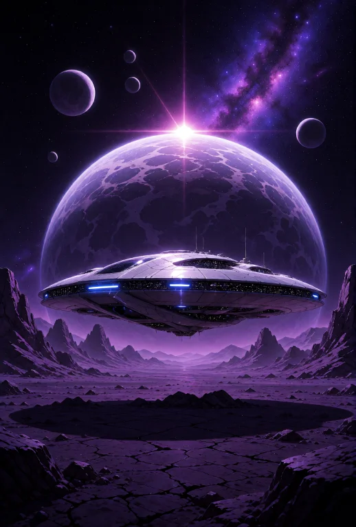A Sleek, Disc-shaped Futuristic Spaceship With A Metallic Si...