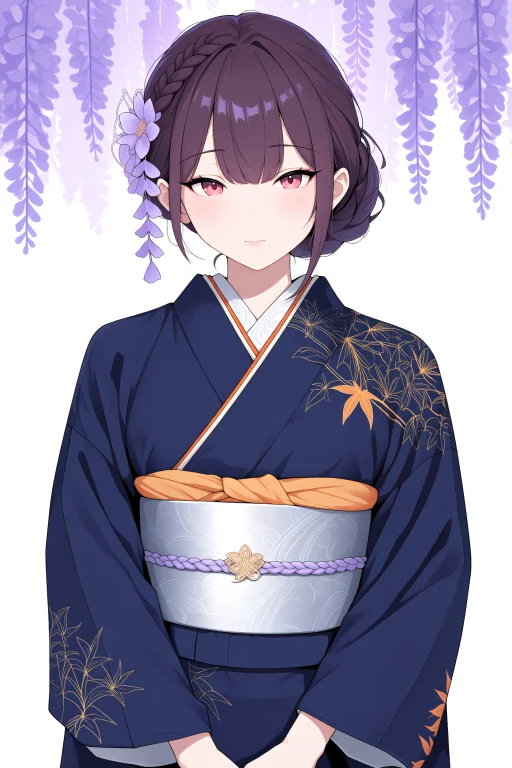 Dorimori. 1girl, Solo, Formal Houmongi Kimono1.2, Muted Wist...