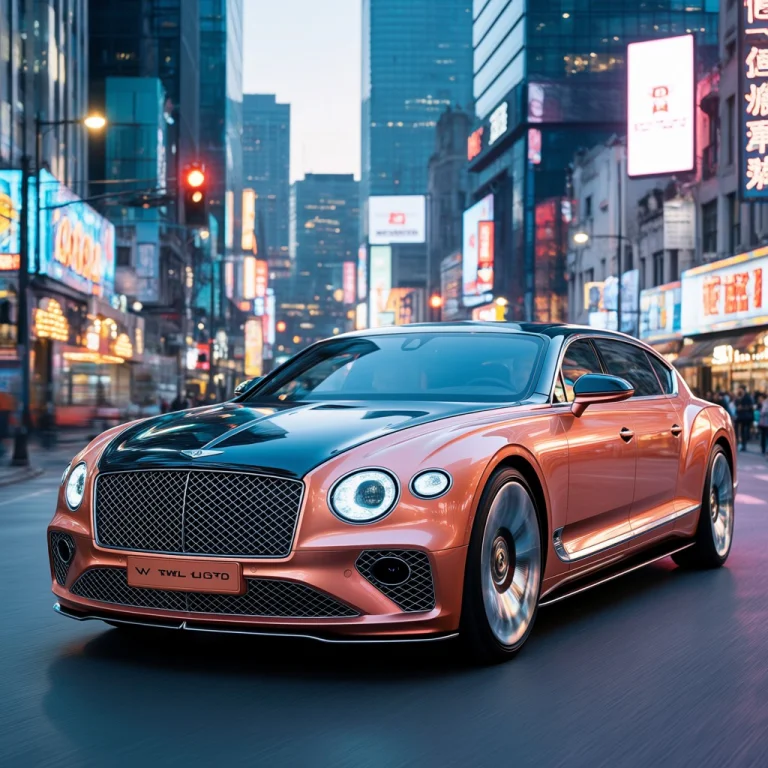 A Luxurious, Futuristic Two-door Limousine Cruises The City...