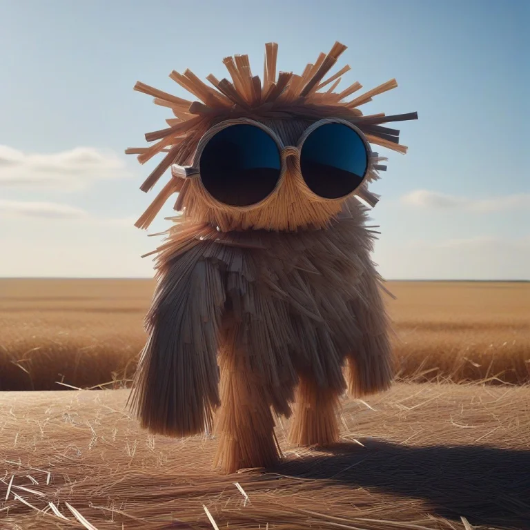 Cinematic Shot, Straw Creature, Cute, Sunglasses