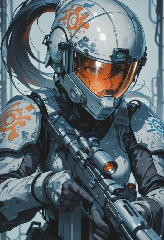 Embeddinglazypos, 1girl, Helmet Removed1.2, High Ponytail, F...