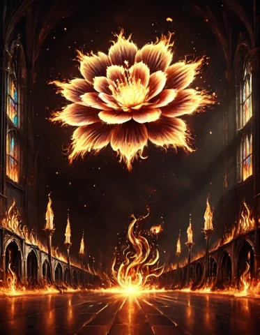 A Grand Gothic Cathedral Rising From Total Darkness, Its Arc... — Stable Diffusion AI Prompt: A grand Gothic cathedral rising from total darkness, its architecture not burnin...