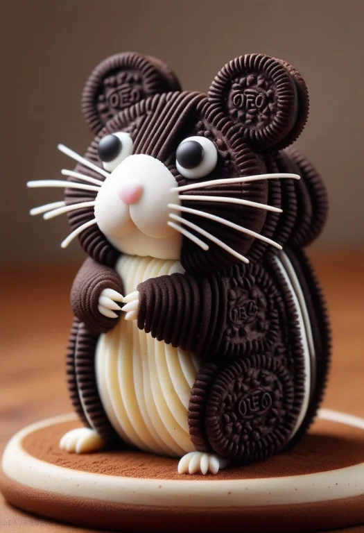 Creamy Cookie ,a Hamster Made Of Creamy Cookies, Colorful Co...