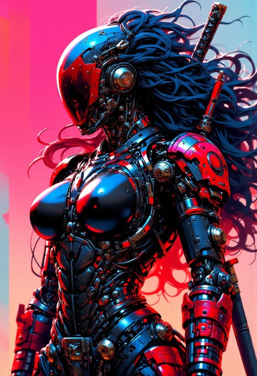 Mythp0rt, Inkpunk Anime Break, Cyberpunk Robot Samurai Woman...