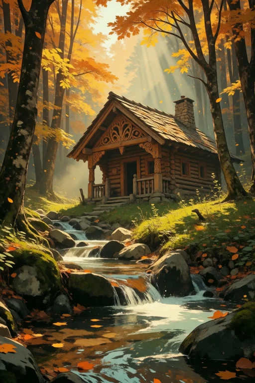 Nature, Hyper-realistic Nature Photography Of A Rustic Log C...