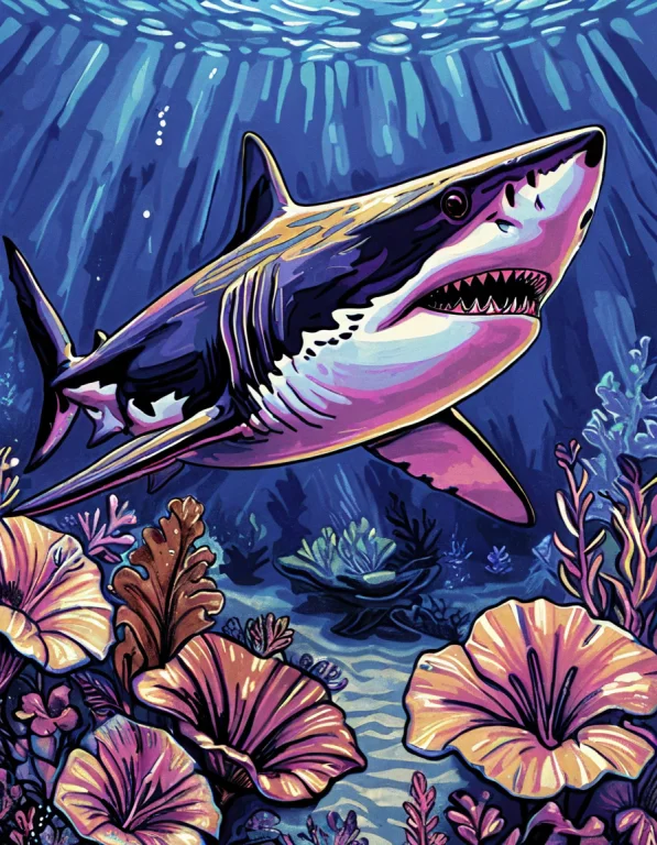Fantasy Dusky Shark, Ebony, Ivory, Bronze, Diamond, Backgrou...