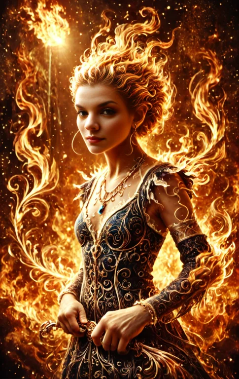 Loraflamestyle-0000090.8 Firey Lizard Made Of Fire1.2, Elabo...