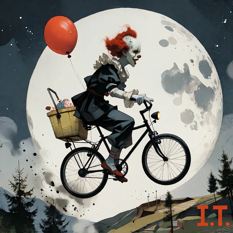 Bradhamel Art Style, A Dark Silhouette Of Pennywise With Bri...