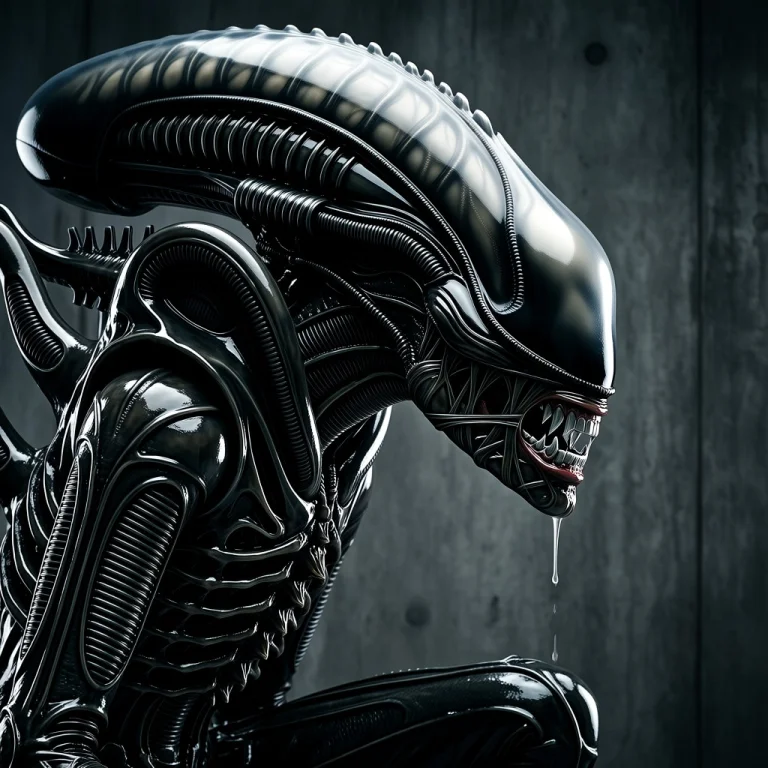 Catusmorph, Xenomorph, Alien. Xenomorph In A Close-up Profil...
