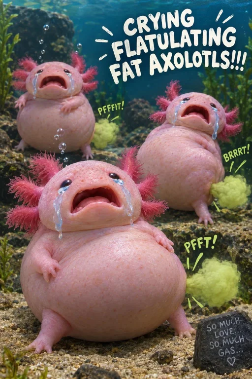 Crying Flatulating Fat Axolotls