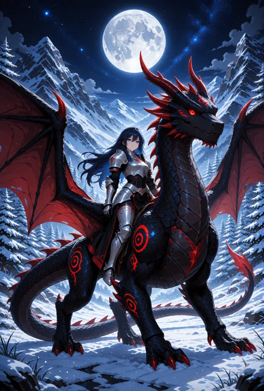 A Human Female Warrior With Long, Flowing Dark Blue Hair And...