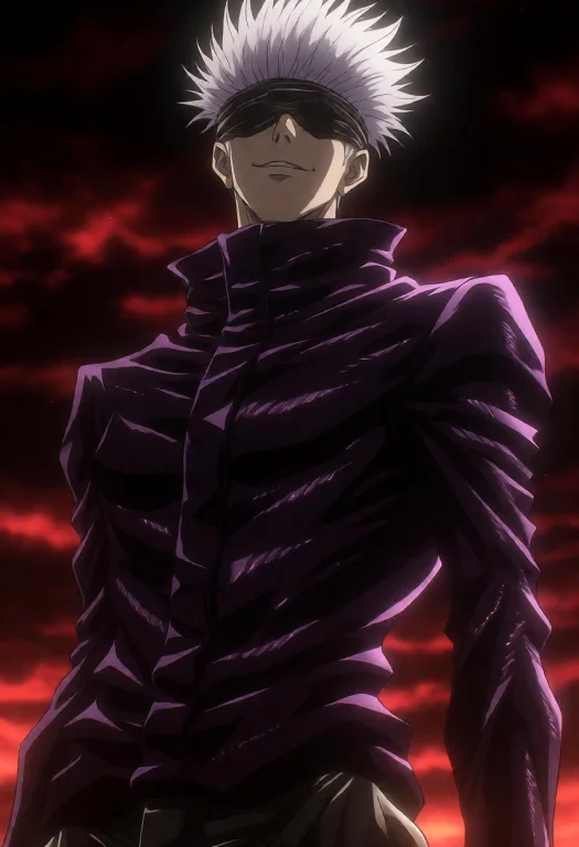 Darkartstyle, Gojou Satoru, A Confident Man With Spiky White...