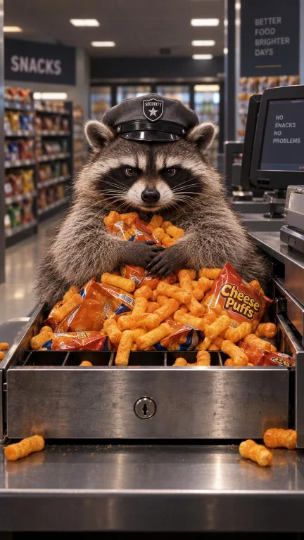 A Vertical 916 Smartphone Wallpaper Showing A Plump Raccoon...