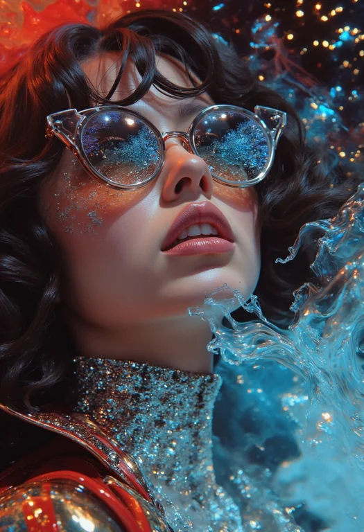 Close-up, Gloss, Bright Colors, Stylish Beautiful Girl, Mirr...